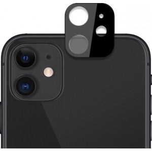 Metallic Camera Cover with Tempered Glass for iPhone 12 mini Black